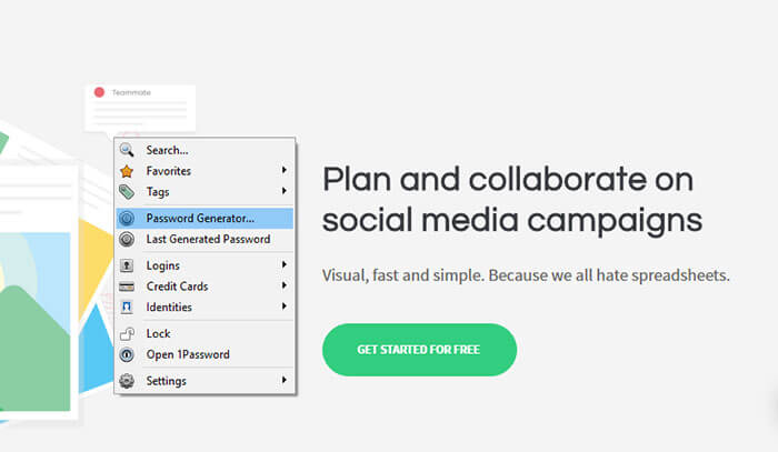 1Password chrome extension for social media manager marketer freelancer