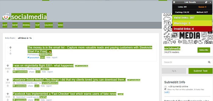 Check My Links chrome extension for social media manager marketer freelancer