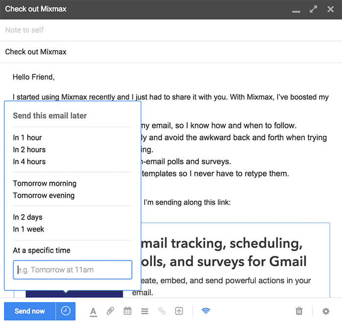 Mixmax chrome extension for social media manager marketer freelancer
