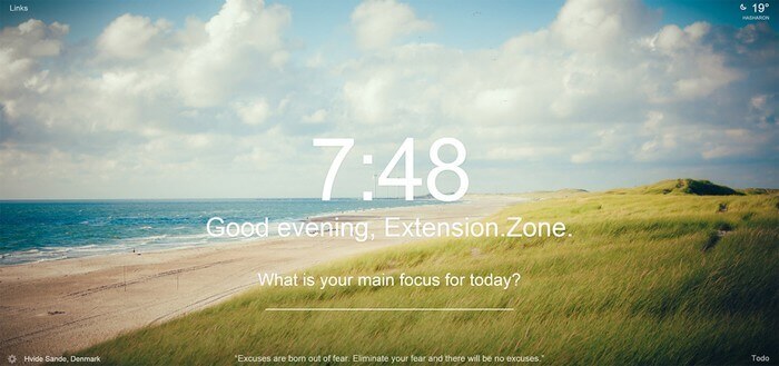 Momentum chrome extension for social media manager marketer freelancer