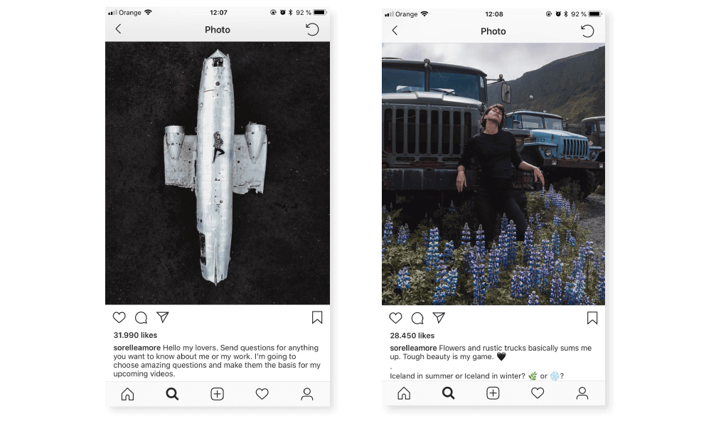 social media for photographers sorelle amore instagram selfies