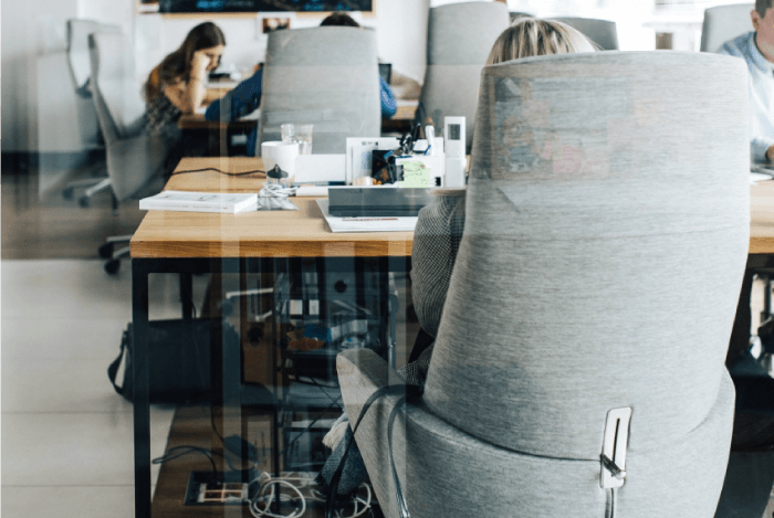 marketing team working in an office
